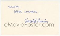 9s0847 HAROLD RAMIS signed 3x5 index card 1980s it can be framed & displayed with a repro!