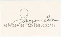 9s0848 IMOGENE COCA signed 3x5 index card 1980s it can be framed & displayed with a repro!