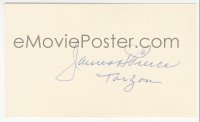 9s0850 JAMES PIERCE signed 3x5 index card 1970s it can be framed & displayed with a repro!