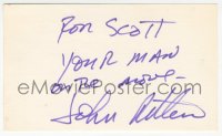 9s0857 JOHN RITTER signed 3x5 index card 1980s it can be framed & displayed with a repro!