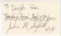 9s0858 JOHNNY SHEFFIELD signed 3x5 index card 1961 it can be framed & displayed with a repro!