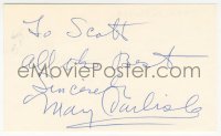 9s0873 MARY CARLISLE signed 3x5 index card 1980s it can be framed & displayed with a repro!