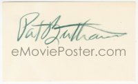 9s0881 PAT BUTTRAM signed 3x5 index card 1980s it can be framed & displayed with a repro!