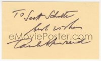 9s0882 PAUL HENREID signed 3x5 index card 1980s it can be framed & displayed with a repro!