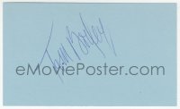 9s0891 TOM BOSLEY signed 3x5 index card 1980s it can be framed & displayed with a repro!