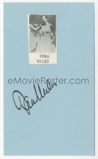 9s0894 VERA MILES signed 3x5 index card 1980s it can be framed & displayed with a repro still!