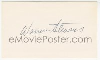 9s0897 WARREN STEVENS signed 3x5 index card 1980s it can be framed & displayed with a repro still!