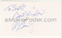 9s0898 WILFORD BRIMLEY signed 3x5 index card 1980s it can be framed & displayed with a repro!