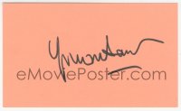 9s0899 YVES MONTAND signed 3x5 index card 1980s it can be framed & displayed with a repro!