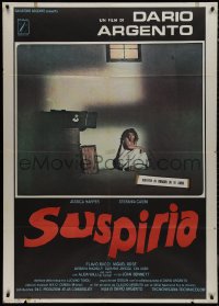 9s0341 SUSPIRIA signed Italian 1p 1977 by director Dario Argento, Stefania Casini cowering in corner!