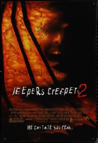 9s0272 JEEPERS CREEPERS 2 signed 1sh 2003 by director Victor Salva, creepy horror image!