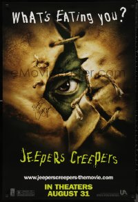 9s0271 JEEPERS CREEPERS signed teaser 1sh 2001 by director Victor Salva, what's eating you?