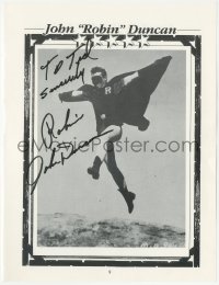 9s0603 JOHNNY DUNCAN/EUGENE LEE signed book page 1980s Batman's sidekick Robin & Our Gang's Porky!