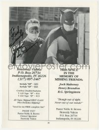 9s0602 JOHNNY DUNCAN signed 9x11 book page 1990s he was Robin in the 1949 Batman serial!