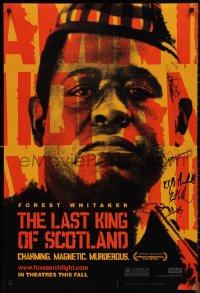 9s0274 LAST KING OF SCOTLAND signed teaser DS 1sh 2006 by Whitaker, McAvoy, Macdonald & Rwangyezi!