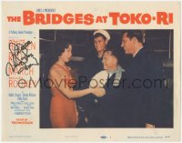 9s0499 BRIDGES AT TOKO-RI signed LC #1 1954 by Mickey Rooney, who's shaking hands with pretty girl!