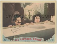 9s0513 ICE CAPADES REVUE signed LC 1942 by Jerry Colonna, who's hanging on rooftop with Vera Vague!