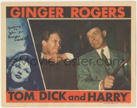 9s0536 TOM, DICK & HARRY signed LC 1941 by Burgess Meredith, who's winking at George Murphy in car!
