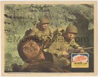 9s0537 WALK IN THE SUN signed LC 1945 by Dana Andrews, who's with two others soldiers in WWII!