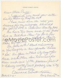 9s0689 EDWARD EVERETT HORTON signed letter 1967 he hand wrote the letter, about his stage shows!