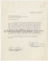 9s0703 FRANCES LANGFORD signed agreement 1935 giving MGM the right to terminate her!