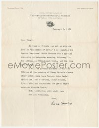 9s0698 ROSS HUNTER group of 2 signed letters 1959 thanks for Imitation of Life work & preview invite!