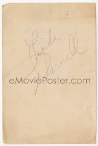 9s0813 LINDA DARNELL signed 4x6 album page 1940s it can be framed with an original or repro still!