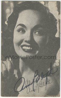 9s0661 ANN BLYTH signed arcade card 1940s sexy head & shoulders portrait of the Hollywood star!