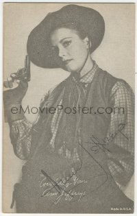 9s0664 ANNE JEFFREYS signed arcade card 1940s great sexy cowgirl portrait with gun drawn!