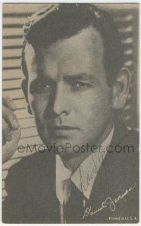 9s0668 DAVID JANSSEN signed arcade card 1940s head & shoulders smiling portrait early in his career!