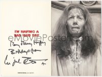9s0565 INGRID PITT signed 6x9 card 1990s portrait from Countess Dracula, she's having a bad hair day