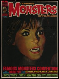 9s0359 INGRID PITT signed 11x15 REPRO poster 1990s Famous Monsters of Filmland #122 cover art!