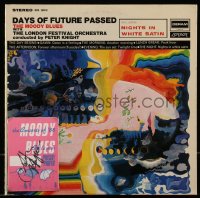 9s0337 JUSTIN HAYWARD signed 3x5 press pass 1988 includes vinyl record album it can be framed with!