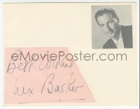 9s0782 LEX BARKER signed 4x5 piece of paper 1950s it can be framed with the included REPRO still!