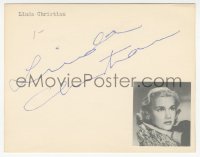 9s0866 LINDA CHRISTIAN signed 4x5 index card 1970s it can be framed with a repro still!