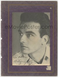 9s0459 MONTGOMERY CLIFT signed book page 1950s super young portrait from early in his career!