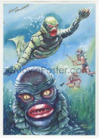 9s0381 WALT HOWARTH signed 8x12 color print 2000s art of Gill Man in Creature from the Black Lagoon!