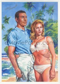 9s0382 WALT HOWARTH signed 8x12 color print 2000s art of Sean Connery & Ursula Andress in Dr. No!