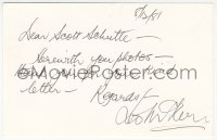 9s0655 LEO MCKERN signed postcard 1981 thanks for the kind letter & sending signed photos!