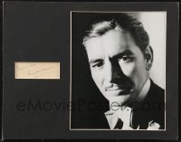 9s0425 RONALD COLMAN signed 2x4 album page in 11x14 display 1930s ready to frame & hang on your wall!