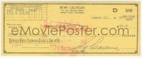 9s0736 RORY CALHOUN signed canceled check 1959 paying $55.57 to the J.J. Master Electric Company!