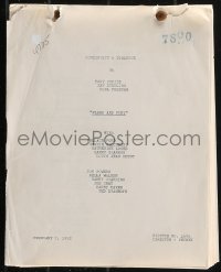 9s0087 FLESH & FURY continuity & dialogue script February 7, 1952, screenplay by Bernard Gordon!