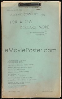 9s0089 FOR A FEW DOLLARS MORE continuity & dialogue script 1966 written by Sergio Leone & Vincenzoni!