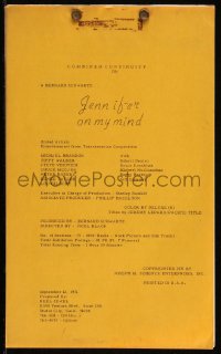 9s0121 JENNIFER ON MY MIND continuity & dialogue script September 12, 1971, screenplay by Erich Segal