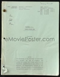 9s0134 MAGNUM, P.I. TV revised draft script Apr 6, 1981, Denny Miller's personal copy, Three Minus Two!