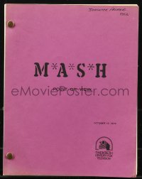 9s0139 MASH final draft TV script October 13, 1978, screenplay by Levine & Issacs, Point of View!