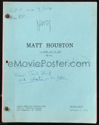 9s0143 MATT HOUSTON TV second draft script Feb 1, 1983 Denny Miller's personal copy, Novel Way to Die!