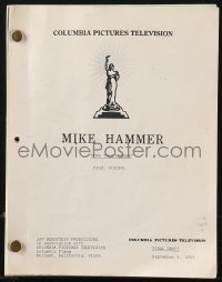 9s0146 MIKE HAMMER TV revised final draft script September 9, 1983, Denny Miller's personal copy!