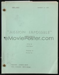 9s0147 MISSION IMPOSSIBLE TV revised final draft script Nov 15, 1970, Denny Miller's personal copy!