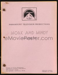 9s0153 MORK & MINDY TV shooting draft script Jan 14, 1982 screenplay by John Collins & Deborah Reznick